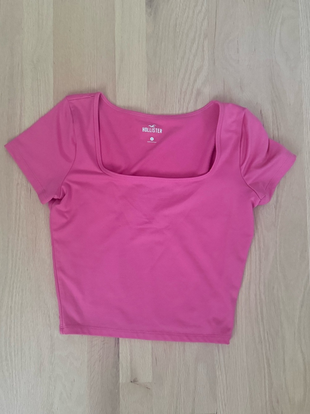 Hollister Bright Pink Square Scoop Crop Top
